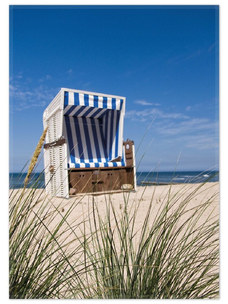 Wallario Premium Teppich, Größe 50 x 70 cm, Strandkorb