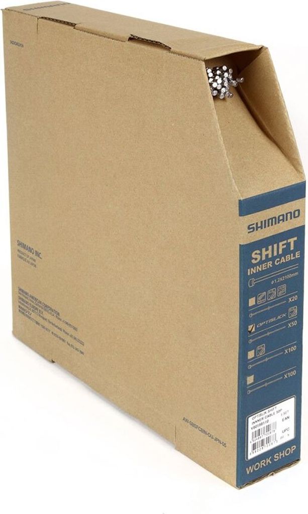Shimano Optislik Schaltzug 50 Einheiten Schwarz 1.2 x 2100 mm Schwarz 1.2 x 2100 mm