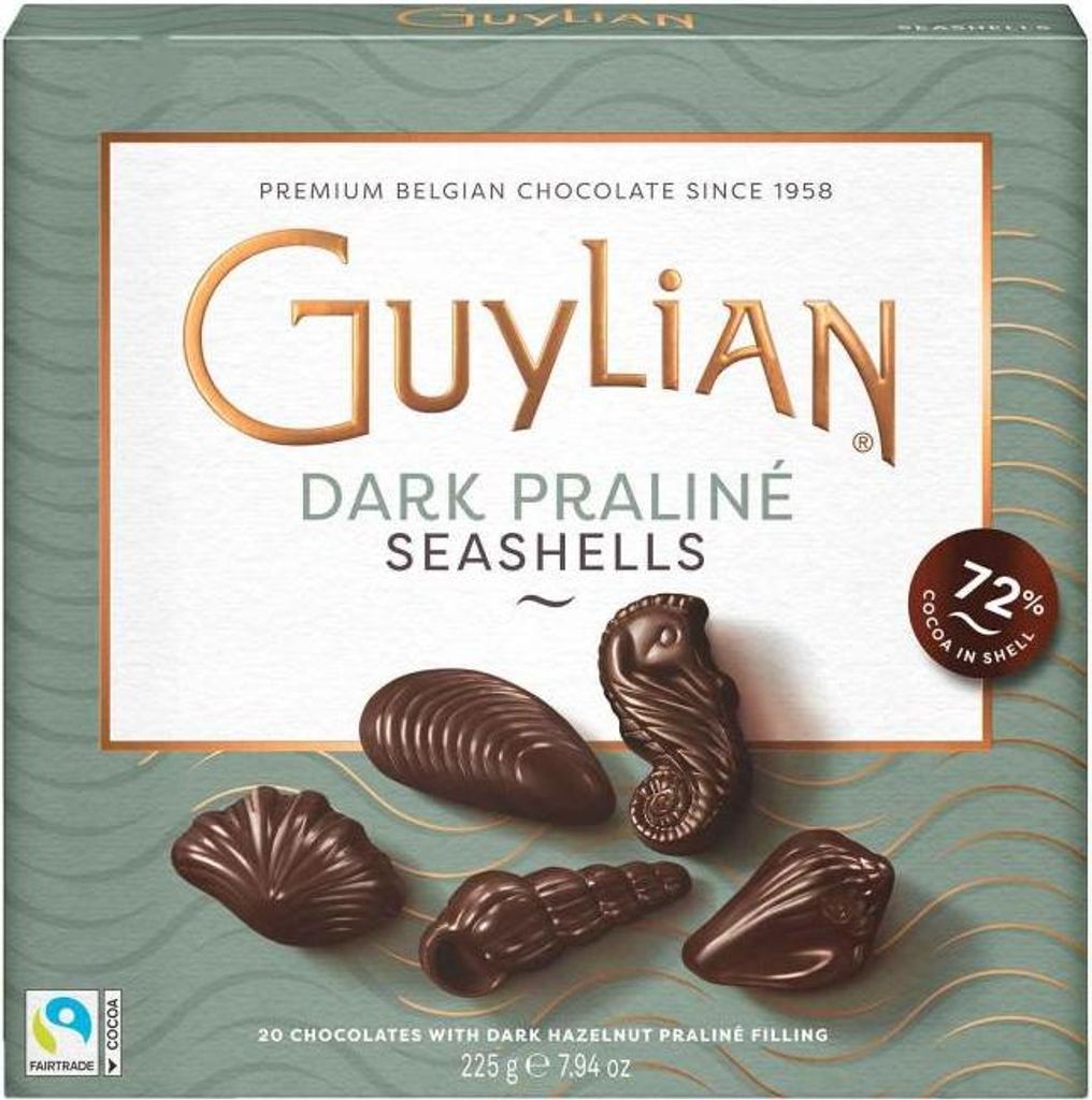GuyLian Dark 72% Cocoa Praliné Meeresfrüchte 225g Produktbild 