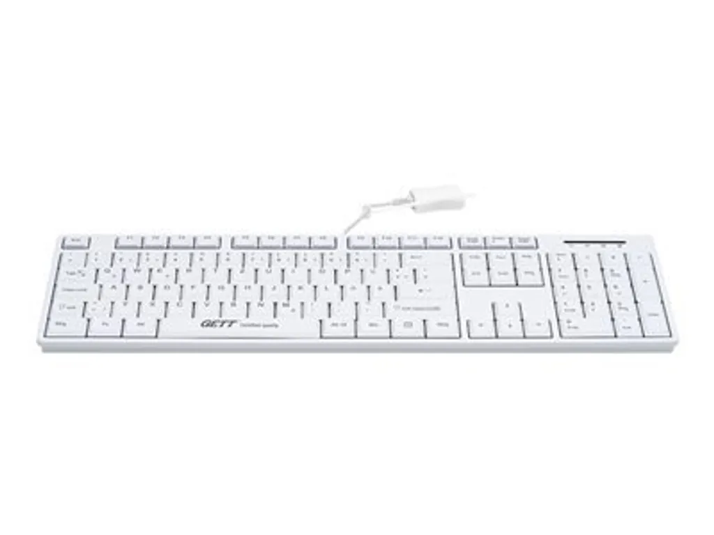 Clavier bureautique hygiénique blanc GETT CleanType USB pour bureau CH