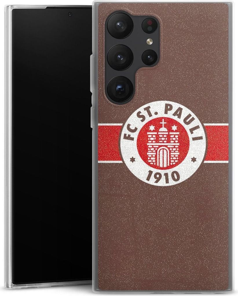 DeinDesign Slim Hülle für Samsung Galaxy S23 Ultra Silikon Case Ultra Dünn Handyhülle FC St. Pauli Logo Offizielles Lizenzprodukt