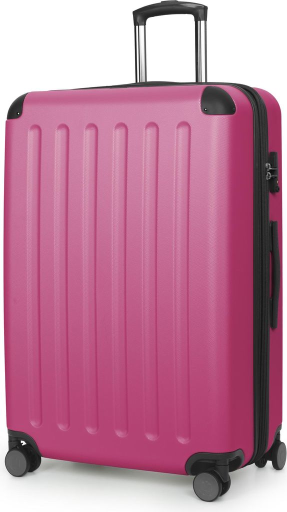 HAUPTSTADTKOFFER - Spree Großer Koffer erweiterbar XL Trolley Aufgabegepäck, Check-In Luggage Hardcase, Reisetrolley 4 Rollen, TSA, 75cm, 119 L,Pink