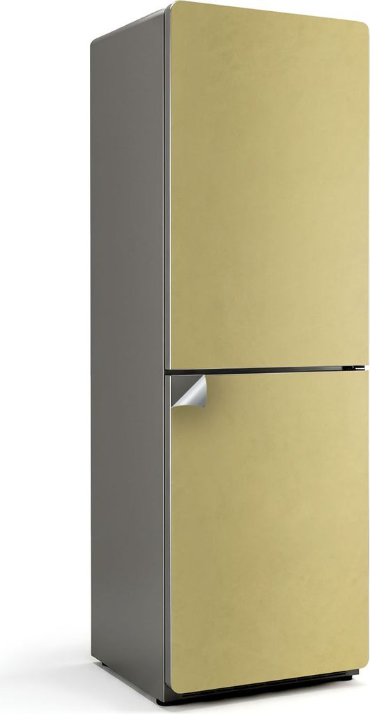 Farbe Gelb – Kühlschrank Aufkleber – Klebefolie Kühlschrank – Kühlschrank Nachbildung – Kühlschrankfolie selbstklebend – Küchen Nach...