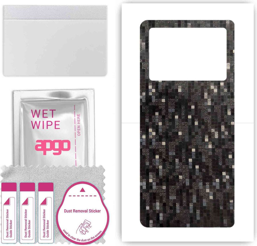 apgo Rückseite Schutzfolie, Skin, kompatibel mit Vivo X Fold, Hinten Displayschutzfolie aus Vinylfolie, kratzfest, einfache Montage - Carbon Black...