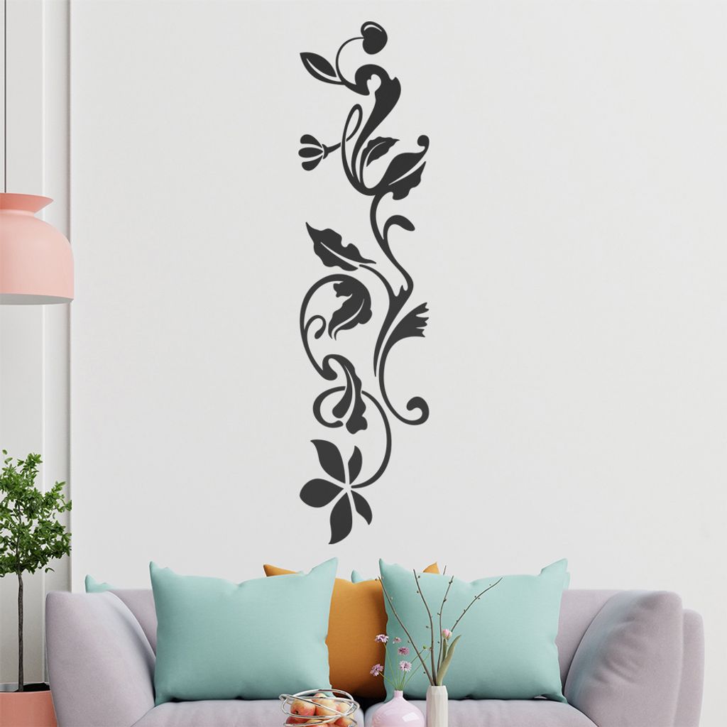 großes Blättertribal Wandtattoo in 6 Größen - Wandaufkleber Wall Sticker - Dekoration, Küche, Wohnzimmer, Schlafzimmer, Badezimmer