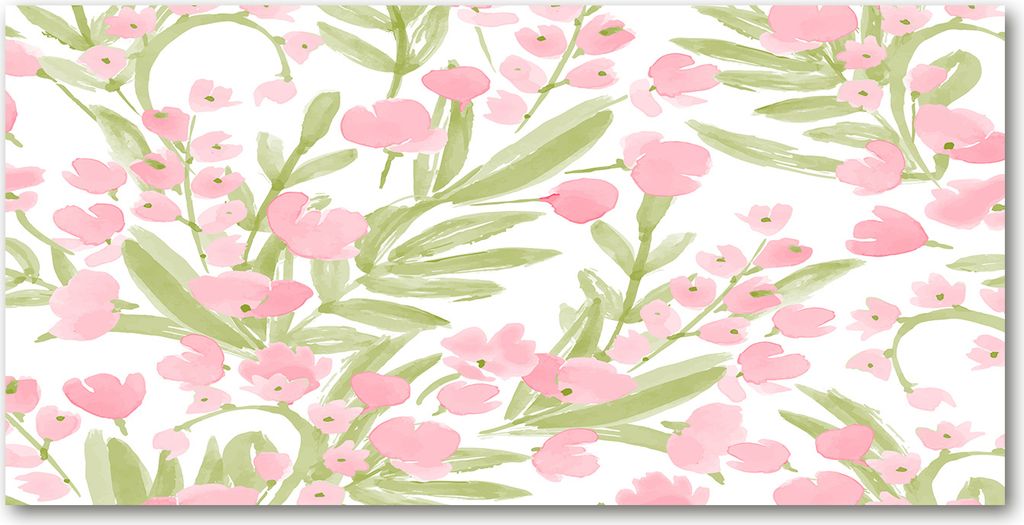 Tulup Leinwandbild - 140x70 cm - Wandkunst - Drucke auf Leinwand - Leinwanddruck - Blumen & Pflanzen - Rosa - Blumenmuster