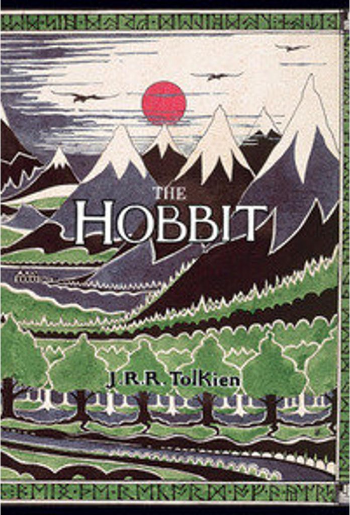 Book cover art depicting a mountainous landscape with a red sun and trees in the foreground.