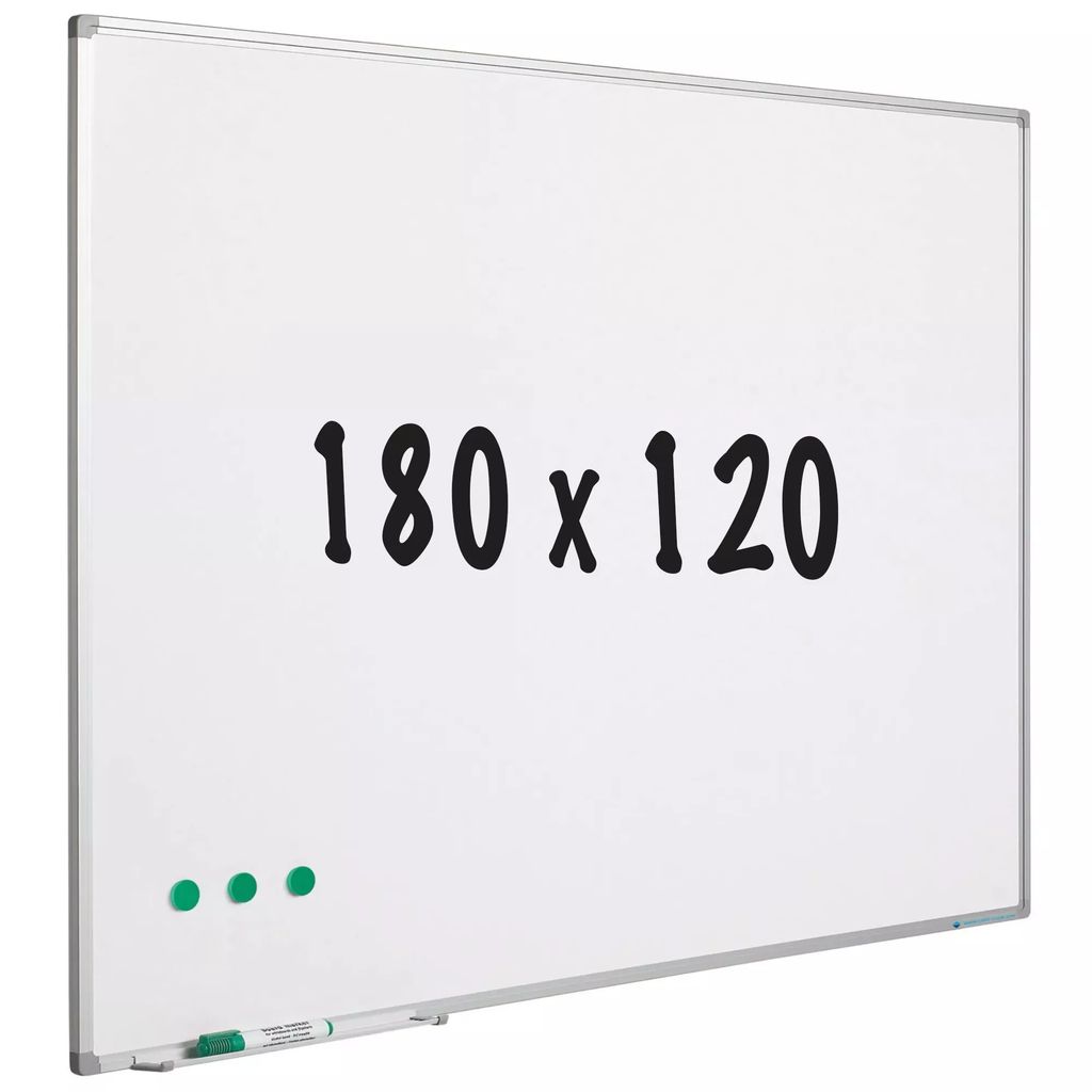 Whiteboard Emaille-Stahl Sherry - Weiß - Magnetisch - 180x120cm