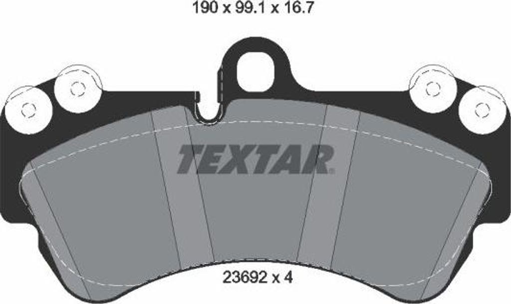 TEXTAR 2369202 Bremsbelagsatz, Scheibenbremse OE 7L0698151 kompatibel mit Touareg, Cayenne, G-Klasse
