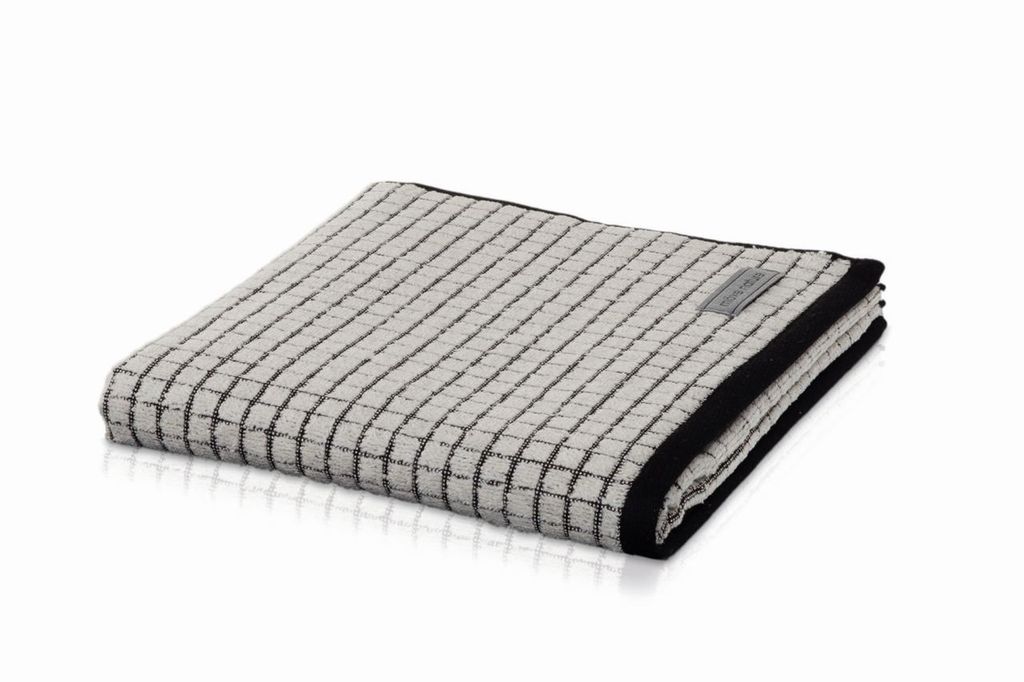 Möve Handtuch Eden Kästchenstruktur Schwarz 50x100