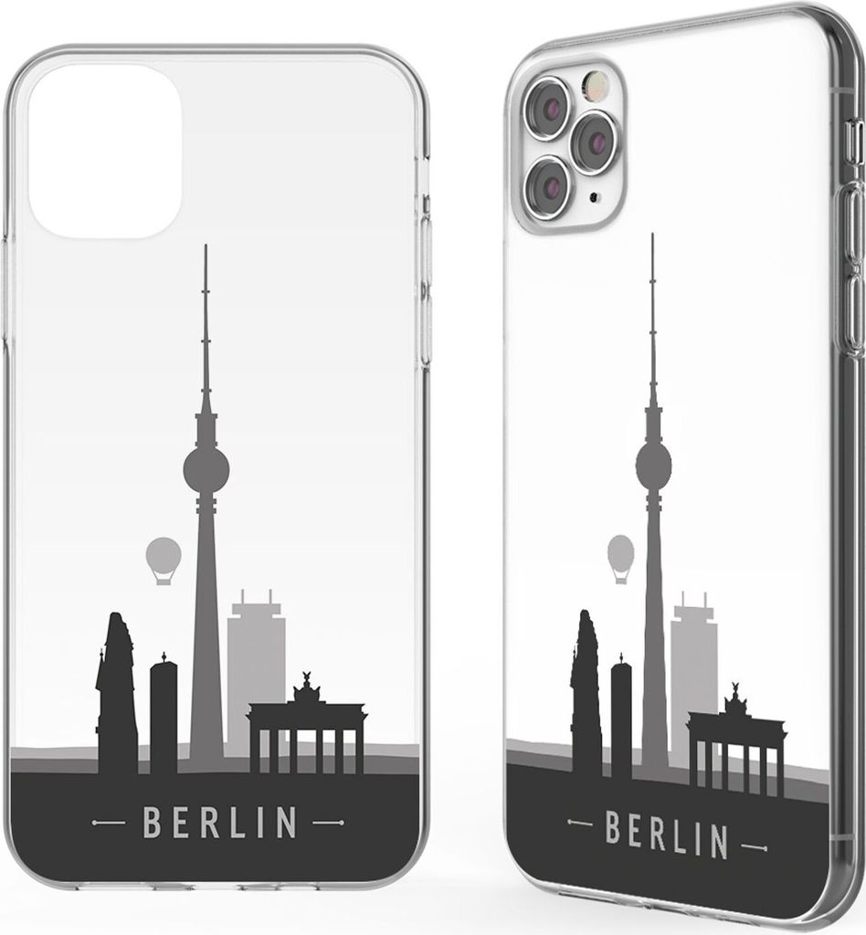 NALIA Motiv Handyhülle für iPhone 11 Pro, Slim Schutz Case Cover Tasche Bumper Etui Berlin Skyline