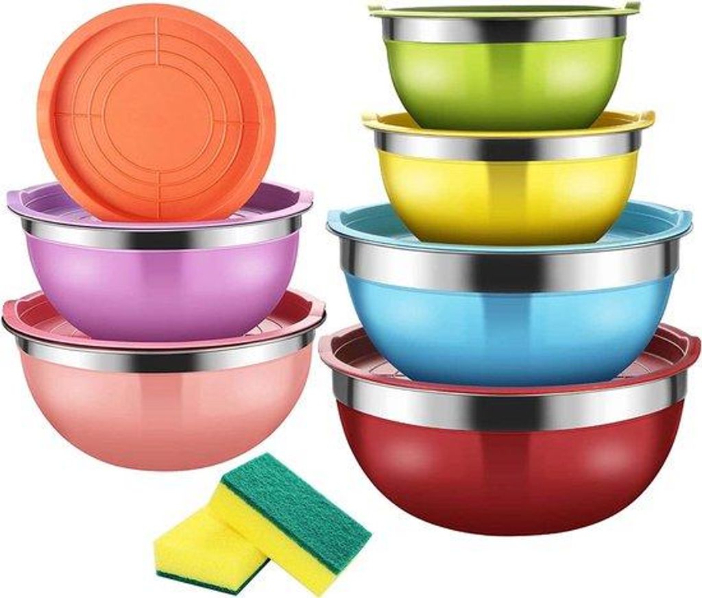 Edelstahl-Mischschüssel-Set, Lebensmittel-Aufbewahrung, Küche