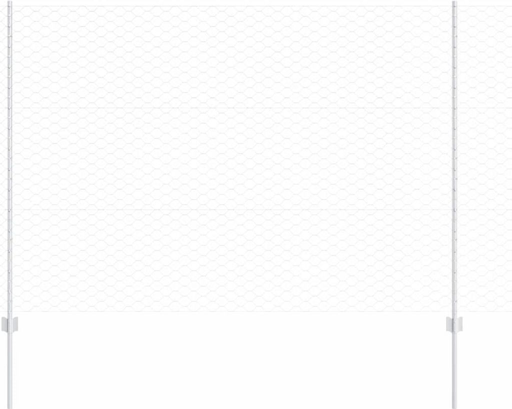 vidaXL Zaun mit Pfosten Silber 1,5 x 10 m Stahl