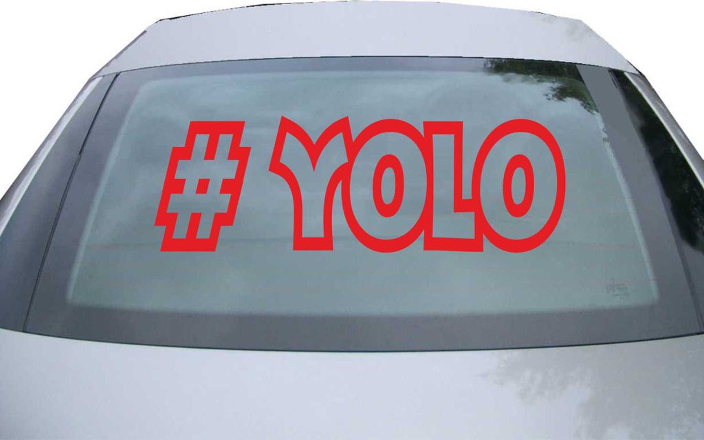 Indigos UG - Aufkleber Heckscheibe & Motorklappe DE2934 - rot - 600x200 mm - Yolo - You only live once - Auto Scheiben Fenster Heckklappe Tuning Ra...