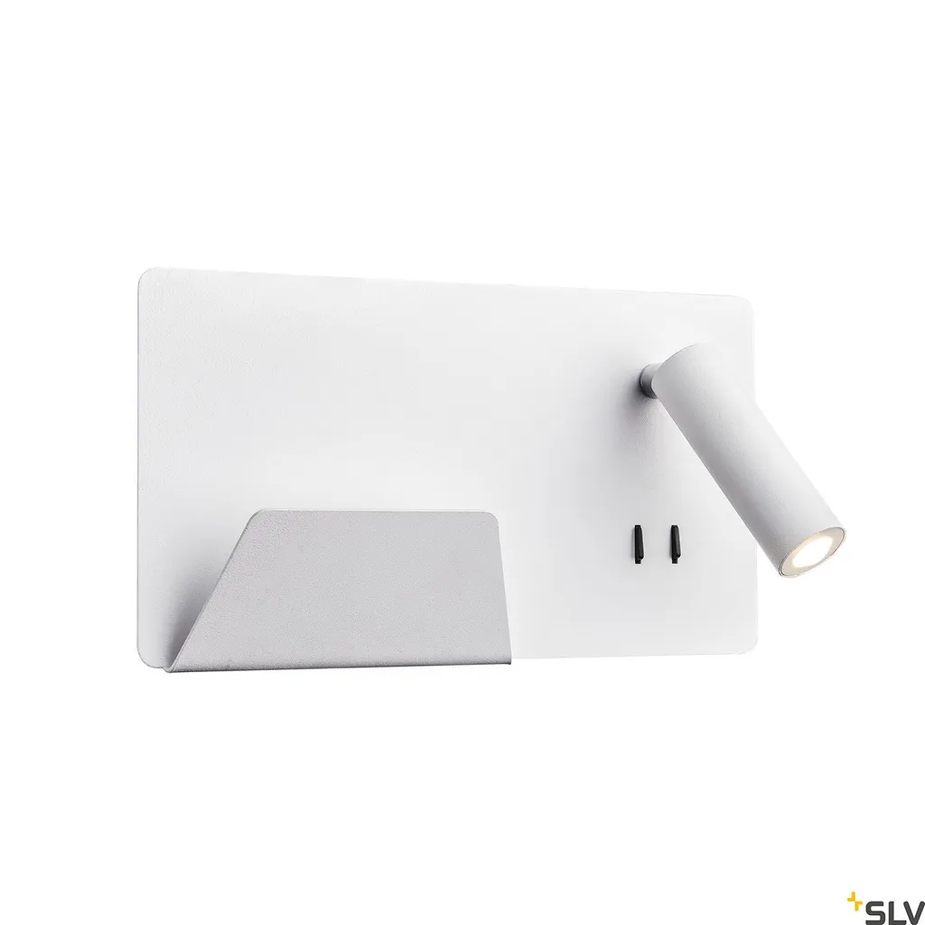 Lampe de lecture murale LED blanche pour tête de lit avec port de charge