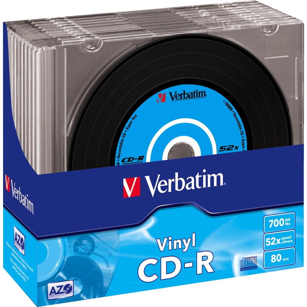 VERBATIM CD-R AZO 700MB 52x Vinyl 10er SlimCase Produktbild 