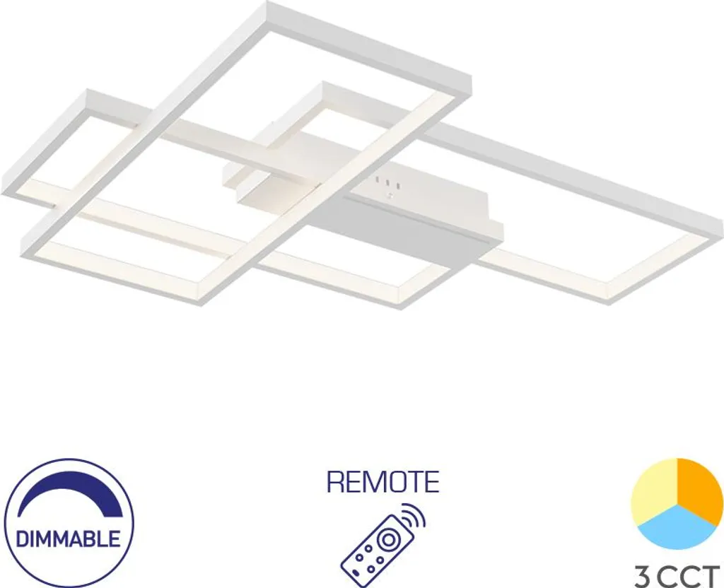 Luminaire Plafonnier LED Design Moderne 65W Blanc pour Salon et Bureau