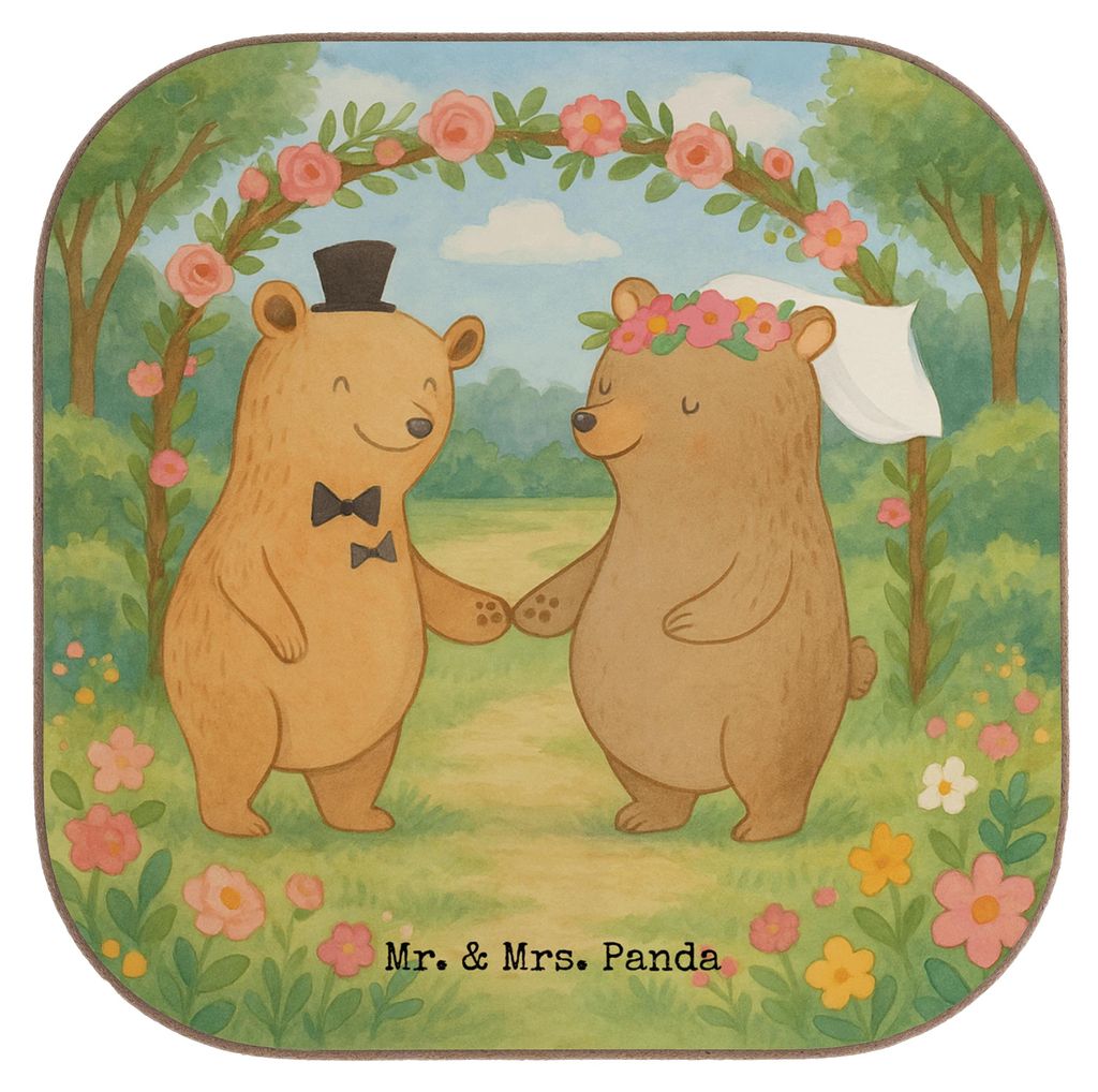 Mr. & Mrs. Panda Untersetzer für Gläser Bären Heirat Design - Weiß - Geschenk, Hochzeitsgeschenk, Zur Hochzeit, Coaster, Hochzeitskarte, Tischu...