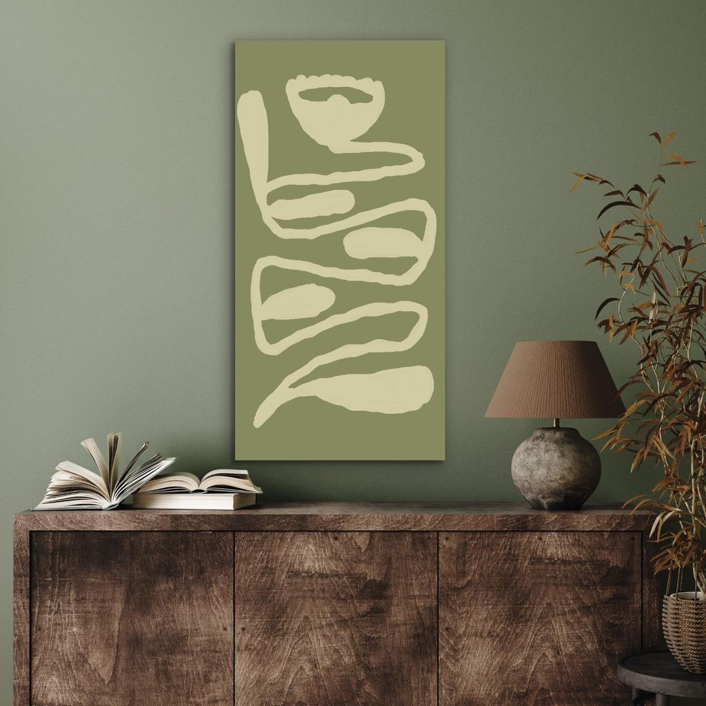 MuchoWow Wanddekoration Metall Metallbild Wandkunst 40x80 cm Grün - Abstrakte Kunst - Modern MuchoWow Aluminium Gemälde - Wanddekoration - Indust...