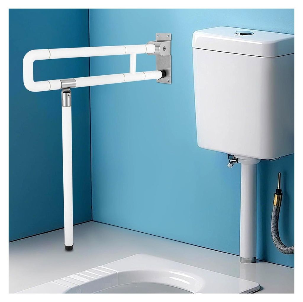 Aufstehhilfe Toilette, Wc Aufstehhilfe, 70 x 60 cm Wandstützgriff Toilette, Behinderten WC Haltegriff Klappbar, Rutschfest Sicherheitsgriff für S...