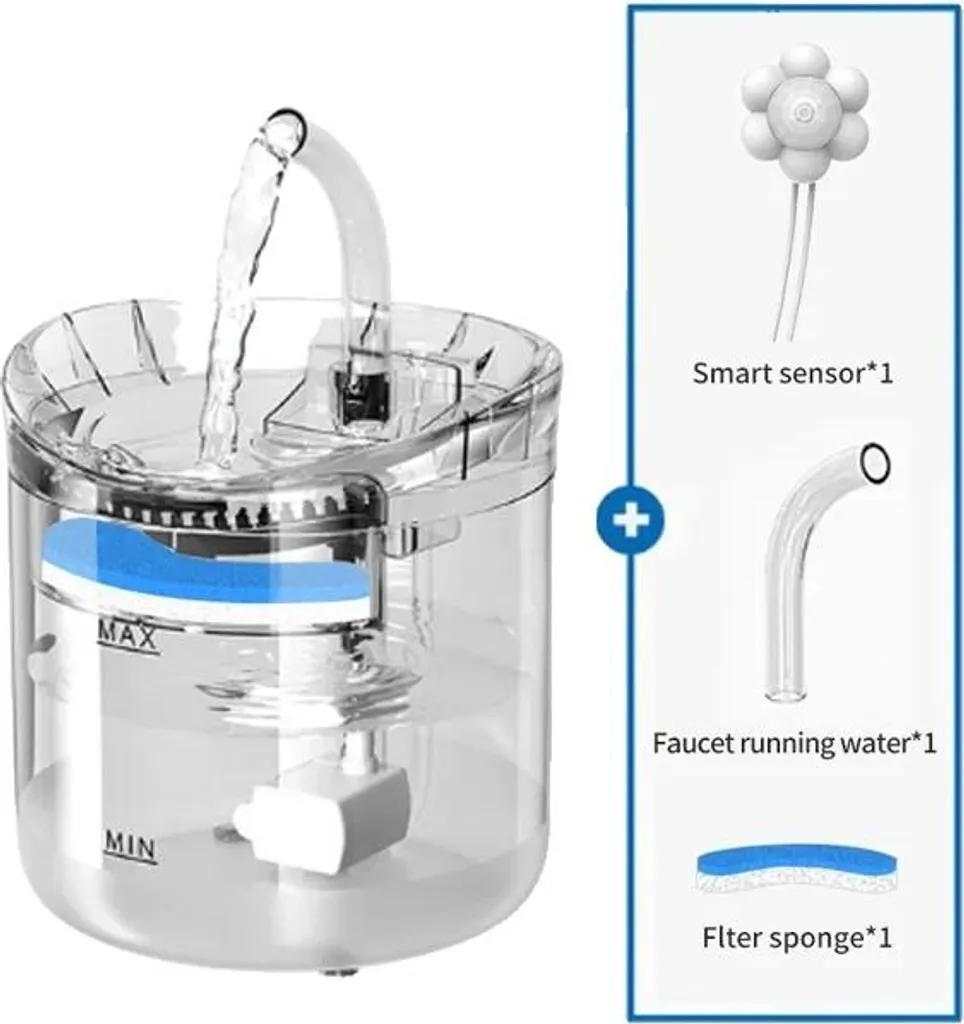 Distributeur d'eau automatique pour chat 2L silencieux avec détecteur