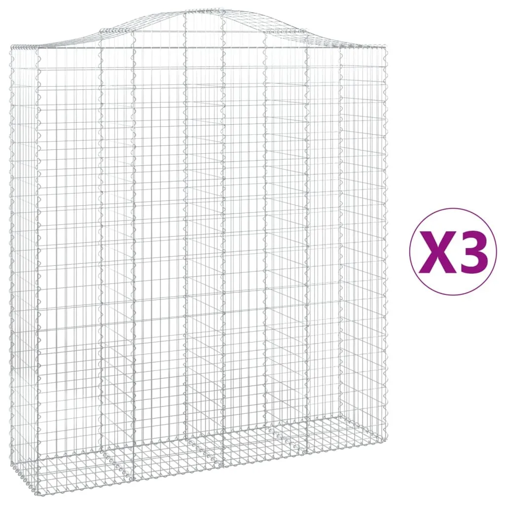 Gabions avec arc surélevé 200x50x240cm fer galvanisé haute résistance