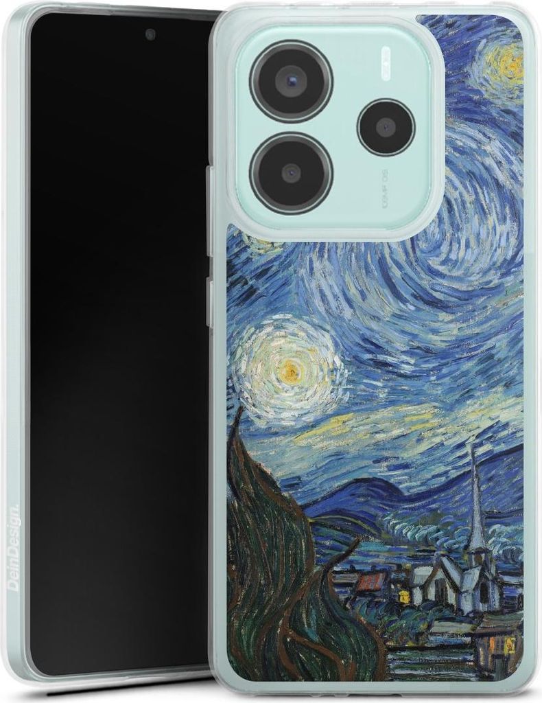 DeinDesign Handyhülle für Xiaomi Redmi Note 14 5G Silikon Hülle Case Smartphone Schutzhülle Kunst The Starry Night