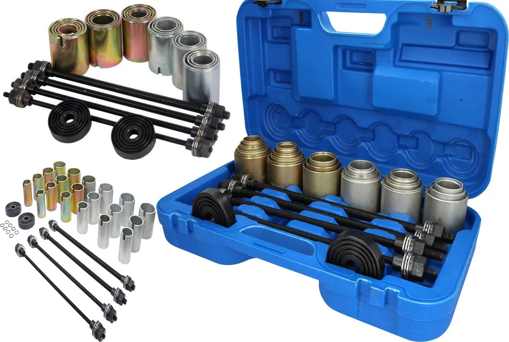 LUXTOM | Set di estrattori per cuscinetti silenziosi, 34-82 mm, 26 pezzi, set di manicotti di compressione per lo smontaggio, strumento per cuscinetti dell'asse, set di estrattori per boccole di gomma per cuscinetti delle ruote - 2