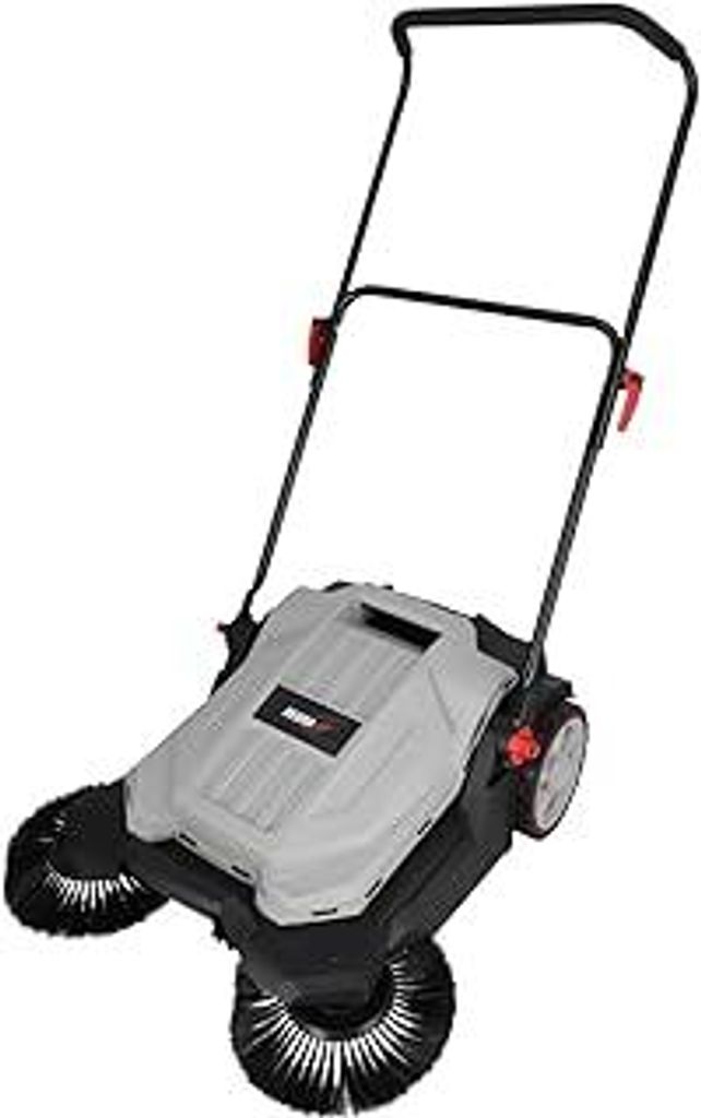 DEDRA Handkehrmaschine Kehrmaschine, 3 Bürsten, 650 mm Kehrbreite, 18 l Kehrbehälter, Kapazität: 2600m2/Stunde, Verstellbarer Lenker, robuste R...