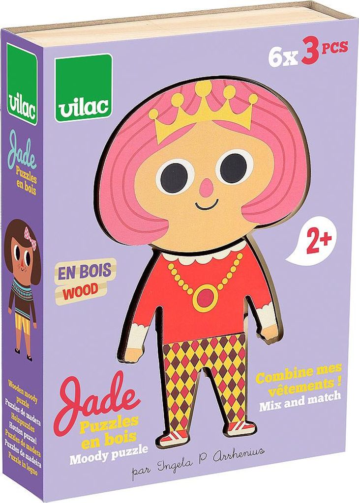 Vilac Holzpuzzle Jade Ankleiden kreatives Lernspielzeug für Kinder
