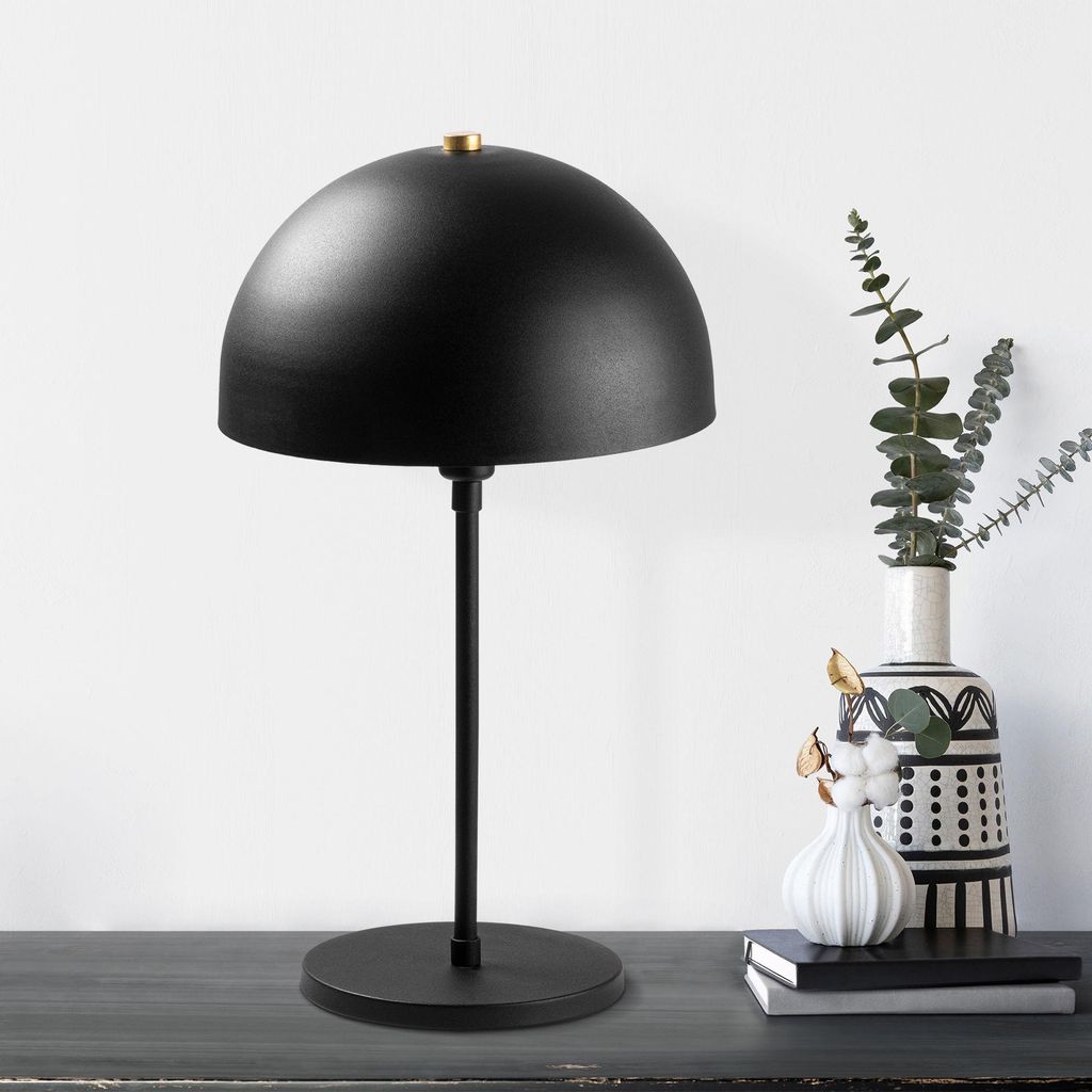 Opviq, Moderne Tischlampe mit Metallkörper, Schwarz und Antik, 28 x 28 x 50 cm | IP20, E14 Fassung, 40 W max, 200 cm Kabel, Elegantes Design für ...