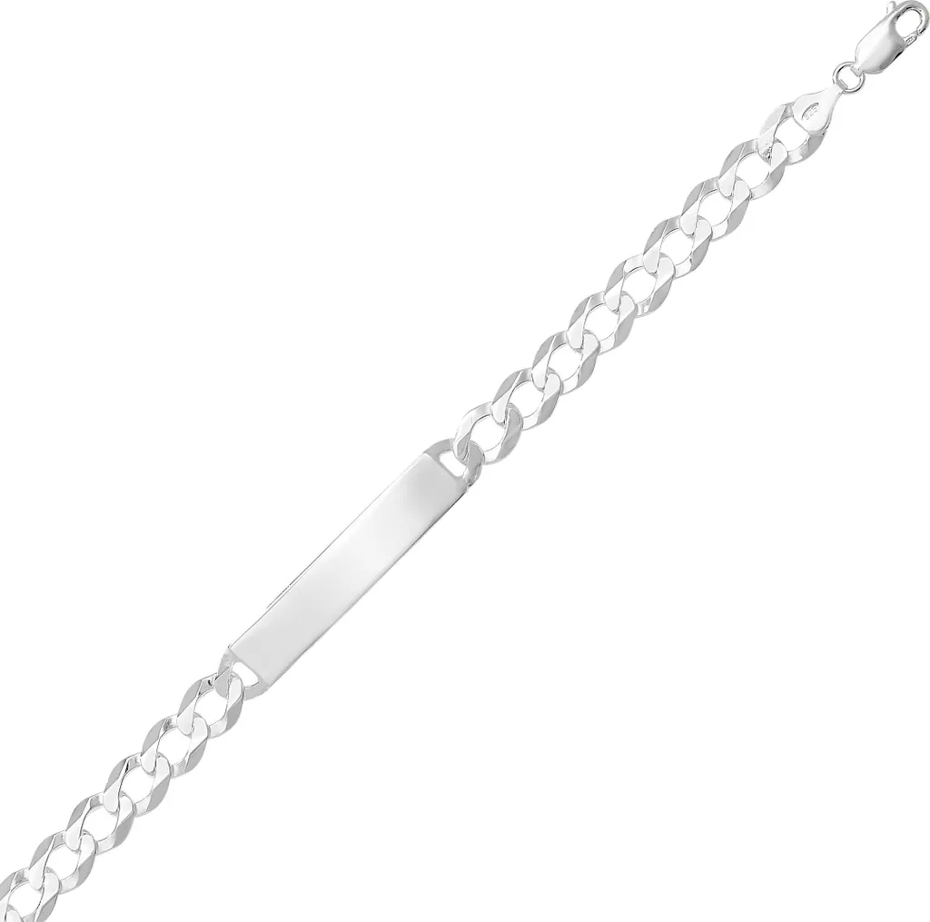 Bracelet Gourmette Homme en Argent 925 - Bijou de 15g avec Plaque Lisse