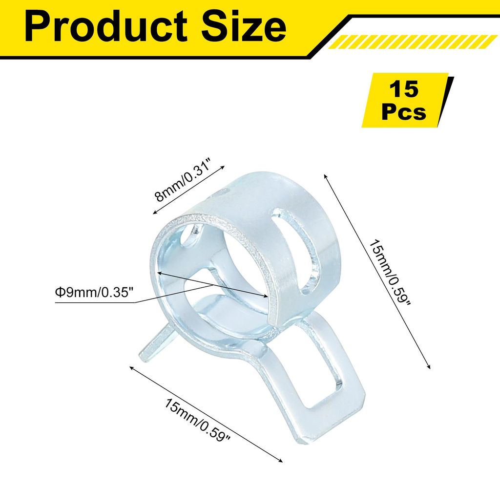 15 Stk. Schlauchschellen, 9mm ID Benzinschlauch Schellen, Kraftstoffleitung Rohrschellen, Wasserleitung Luftschlauch Schlauchschelle Fastener, Blau...