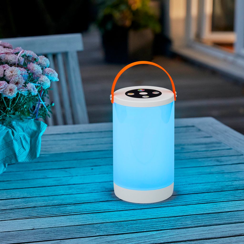 Northpoint LED Outdoor Camping Lampe Tischleuchte ohne Akku Weiß Oranger Griff