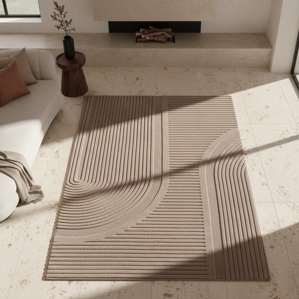 Wohnzimmerteppich Bohemian Modern Waschbar | Läufer Beige 80x250 cm Schlafzimmer Fußbodenheizung geeignet Schadstoff | LAVAREDO – Kadima Design