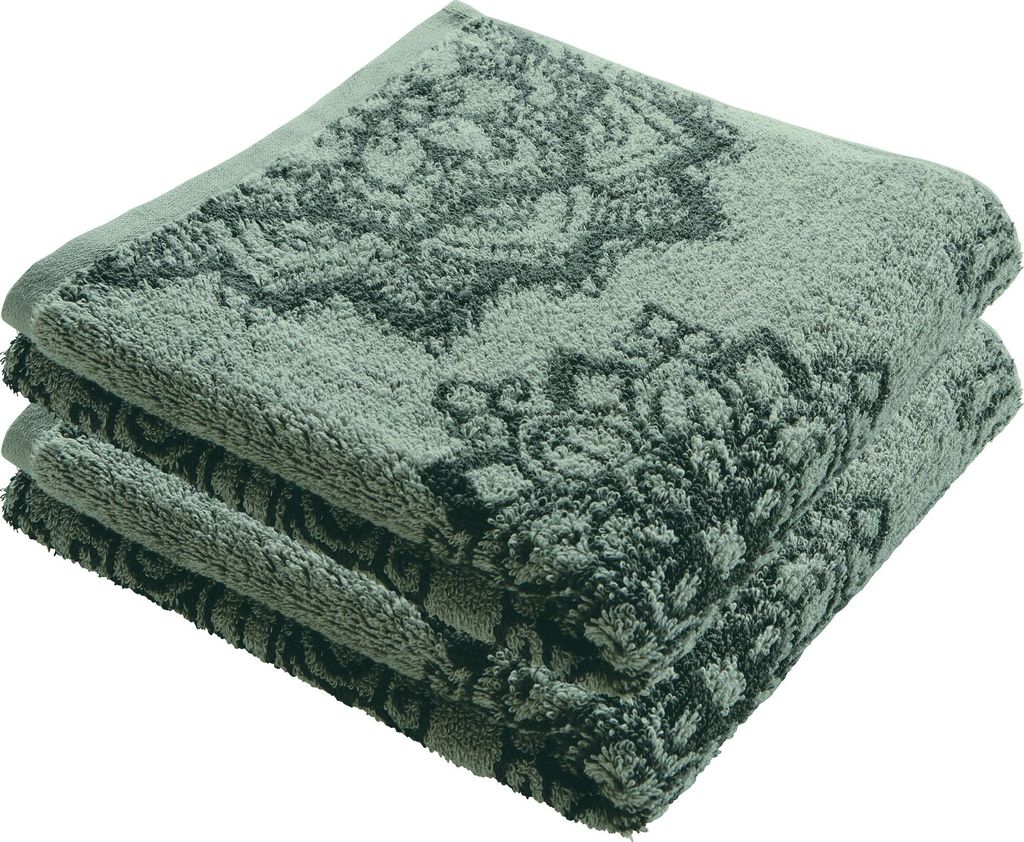 Erwin Müller Duschtuch Mandala" 2er-Pack jade/oliv 70x140 cm"