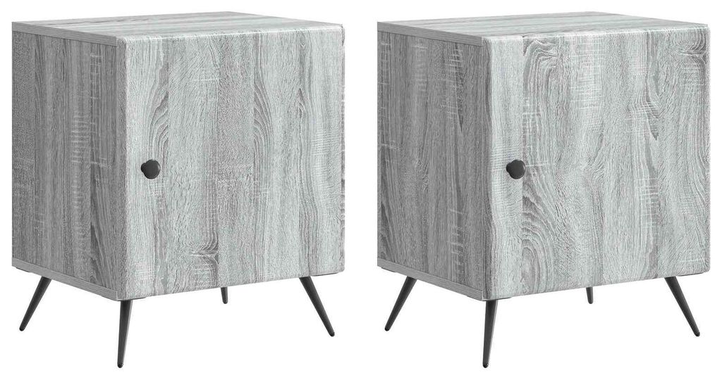vidaXL Nachttisch 2 pcs Graues Sonoma 43 x 34,5 x 50 cm Holzwerkstoff