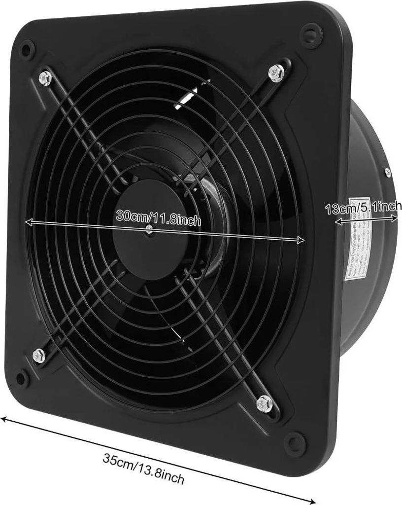 Rohrventilator, axial Ø300 mm, 2850 m³/h, Wand-/Rohrmontage, Küche & Bad, schwarz