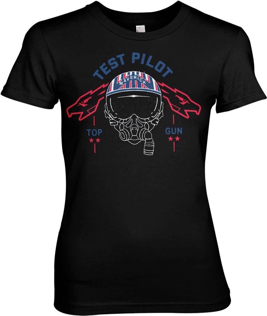 Top Gun Test Pilot Girly Tee - X-Large - Black