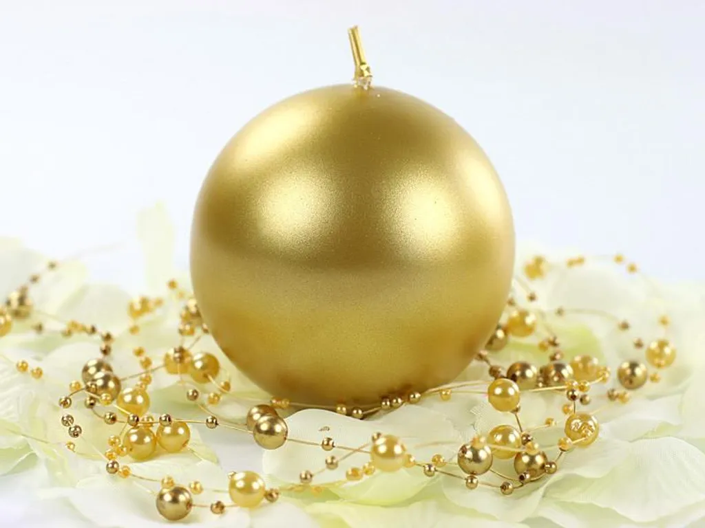 Set 6 Candele a Sfera Oro Metallizzato 8cm - Arredo e Compleanni - 2