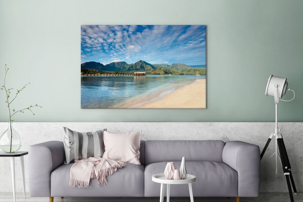 Wanddeko Bild Bilder Wandbild XXL Meer Insel Kunstdruck Leinwand aus Vlies 
