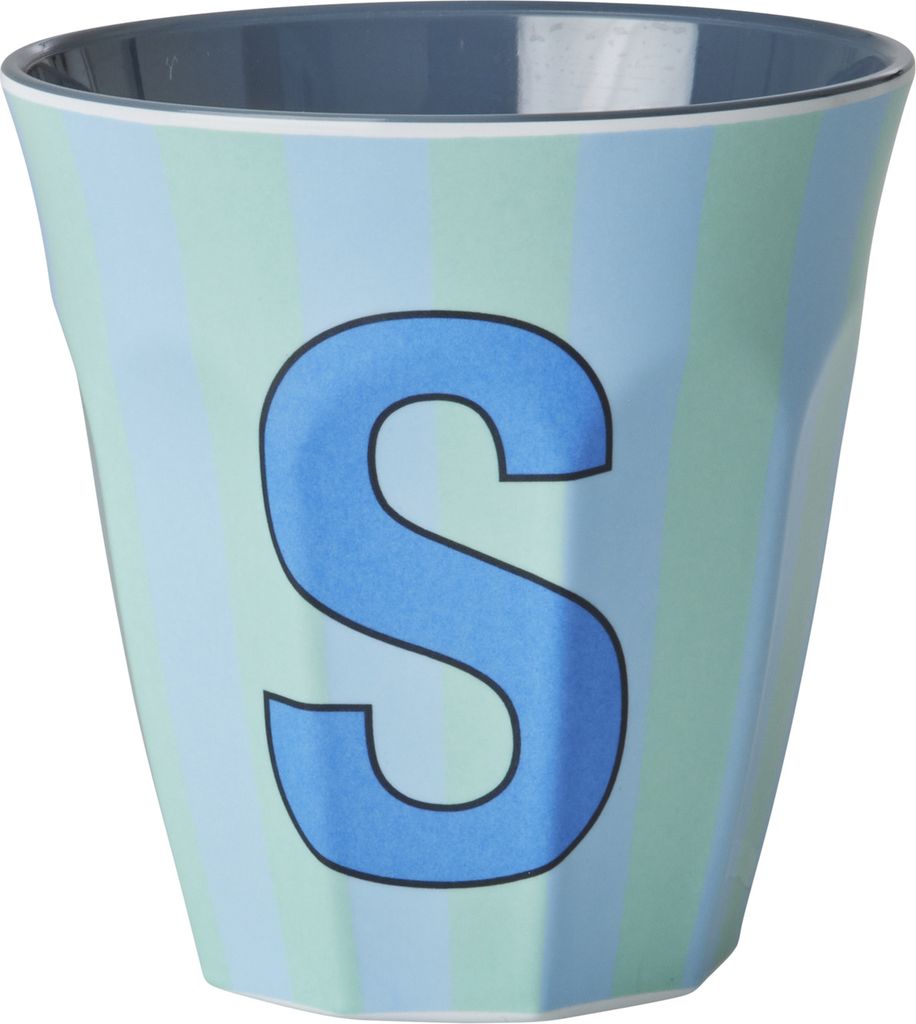 Rice Becher - GRAU/BLAU/GRÜN - Buchstabe S