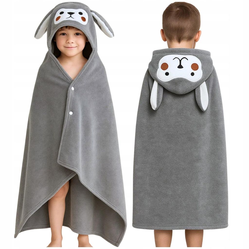 Kinder Badeponcho mit Kapuze 70×140 cm – weich & schnelltrocknend – Badetuch mit Kapuze für Strand, Pool & nach dem Baden