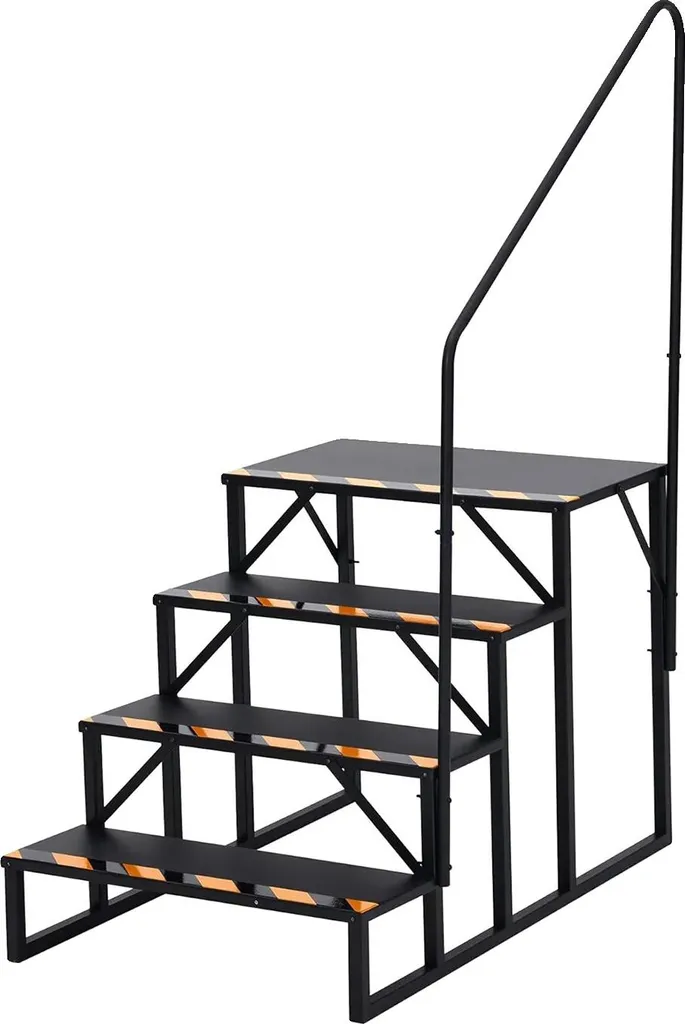 Marche d'escalier pliable noire antidérapante pour dressing haut