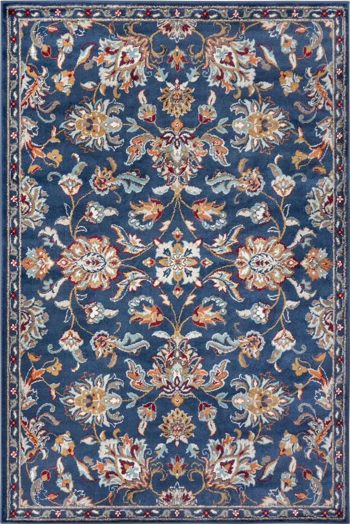 Tapis Bleu Multicolore Hanse Home Caracci en Velours Tissé Solide