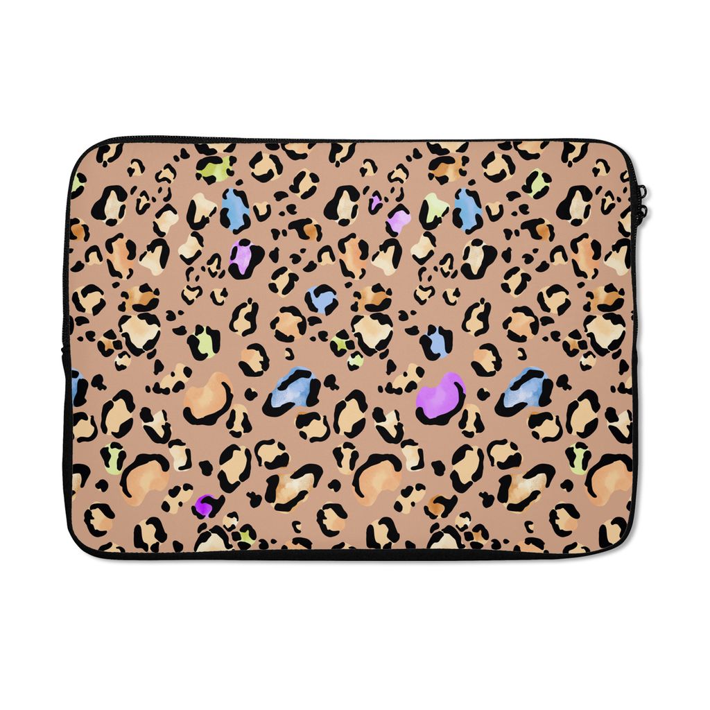MuchoWow Laptop Hülle 14 ZollPantherdruck - Regenbogen - Muster Laptoptasche - Laptoptasche - Stoßsicher - Schutzhaube