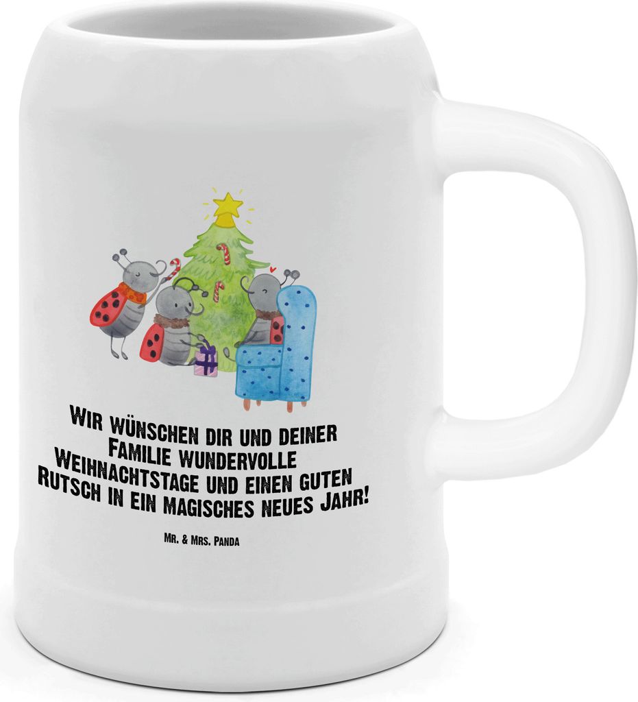 Mr. & Mrs. Panda Tonkrug Weihnachten Smörle - Weiß - Geschenk, Krug, Humpen, Seidel, Keramikkrug, Pfefferminzstange, Bier, Tannennadeln, Winter, ...
