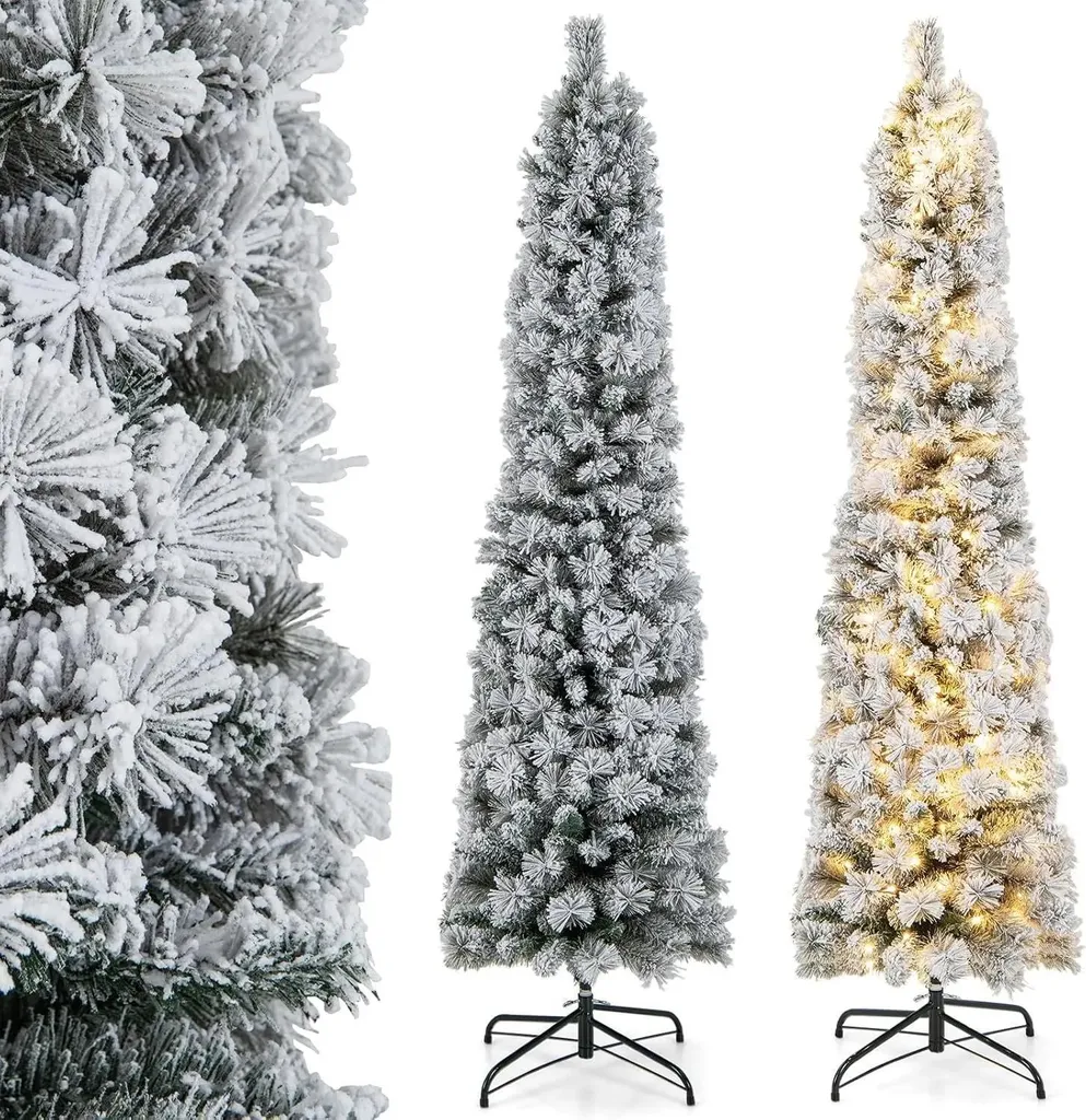 Sapin de Noël artificiel 180 cm avec 150 LED blanc chaud intégré vert