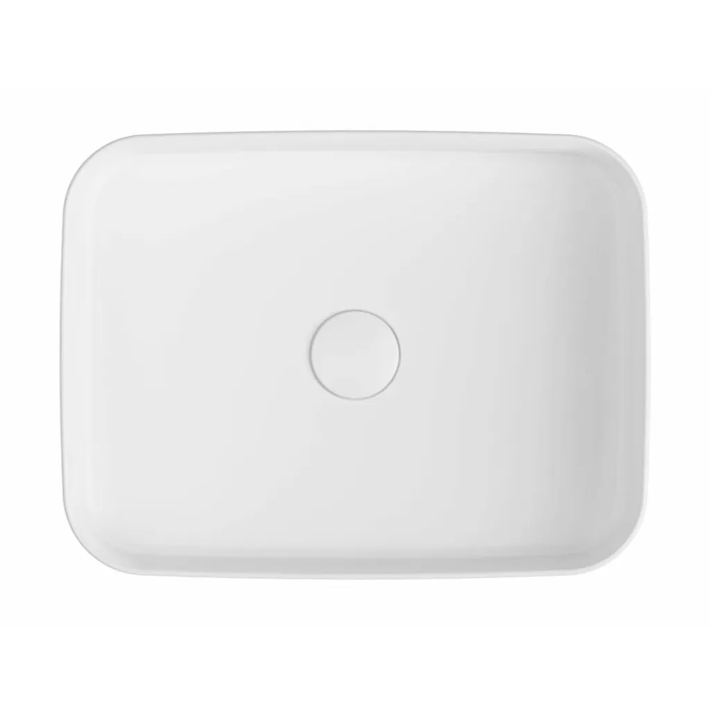 Vasque à poser rectangulaire 50 cm blanc mat design INFINITY RECTANGLE - 3