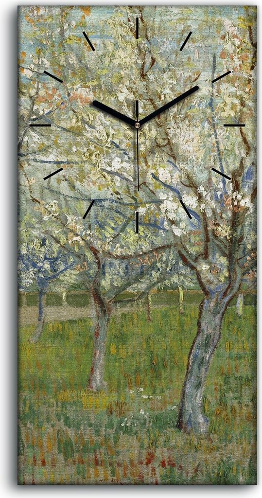 Leinwand Uhr Küche Wohnzimmer Bild Geräuschlos 30x60 De Roze boomgaard - schwarze Hände
